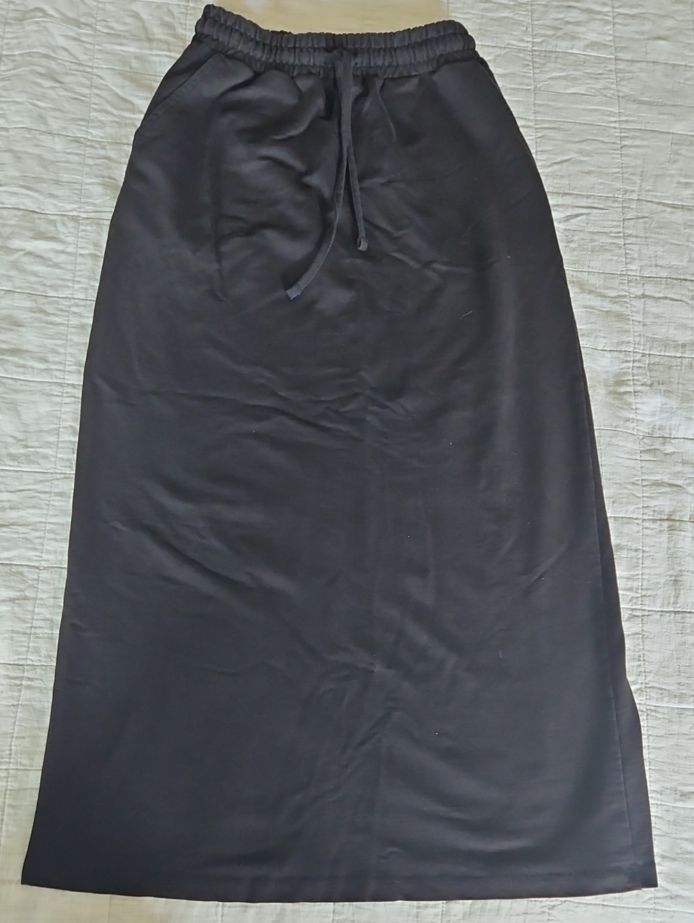 Refka Black Drawstring Waist Maxi Skirt